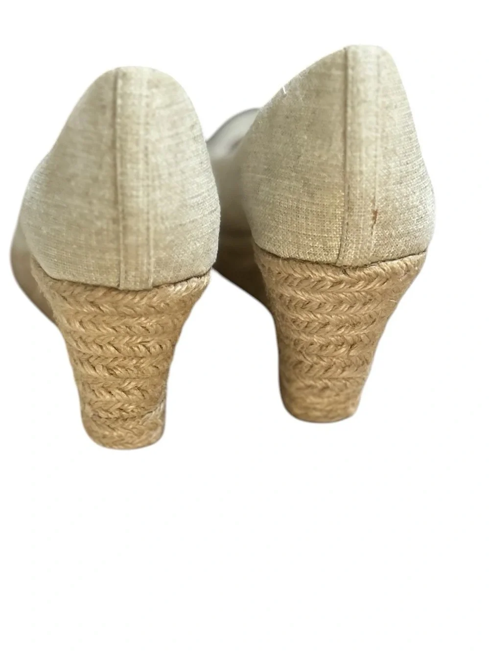 J. Crew Natural Linen Espadrille Wedge Pumps